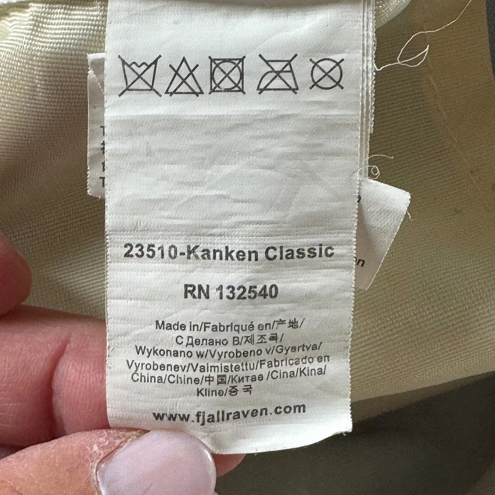 Fjallraven Kanken Mini Blue Fable Print Mini Backpack Shoulder Strap Handle